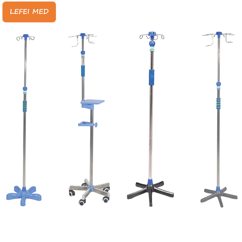 Hospital Furniture IV Pole Medical Infusion Stand Height adjustable IV Drip Stand