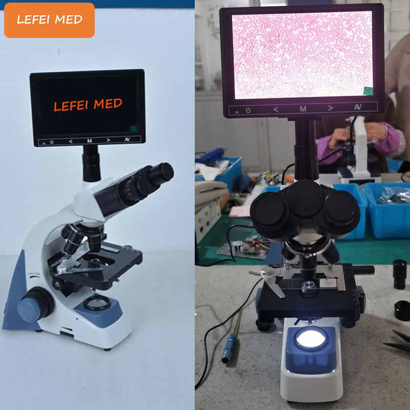 LF8200A Laboratory  Trinocular Biological Microscope  With Screen And Built-in Battery  Binocular microscopio Optical Microscope