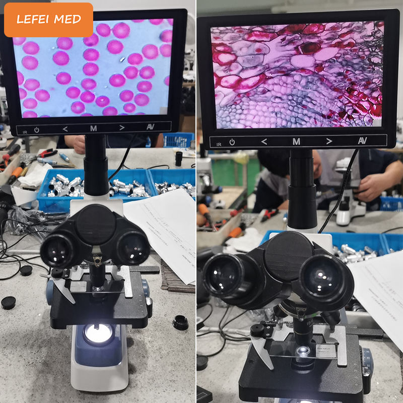 LF8200A Laboratory  Trinocular Biological Microscope  With Screen And Built-in Battery  Binocular microscopio Optical Microscope